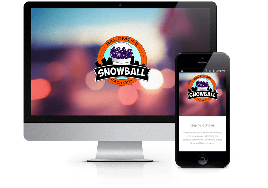 Baltimore Snowball Factory website design